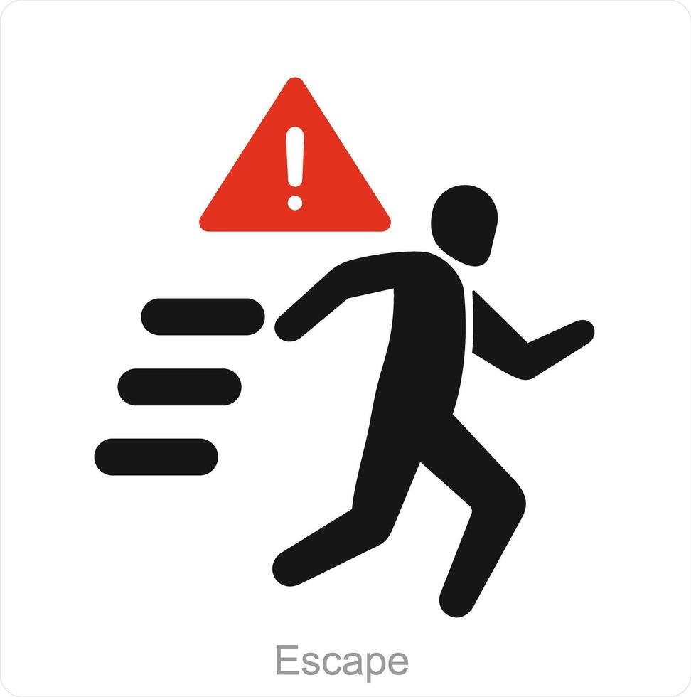 Escape and survive icon concept vector