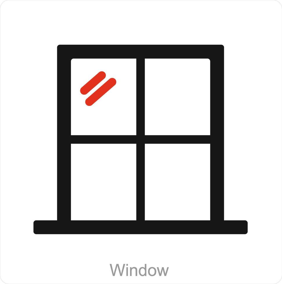 Window and decoration icon concept vector