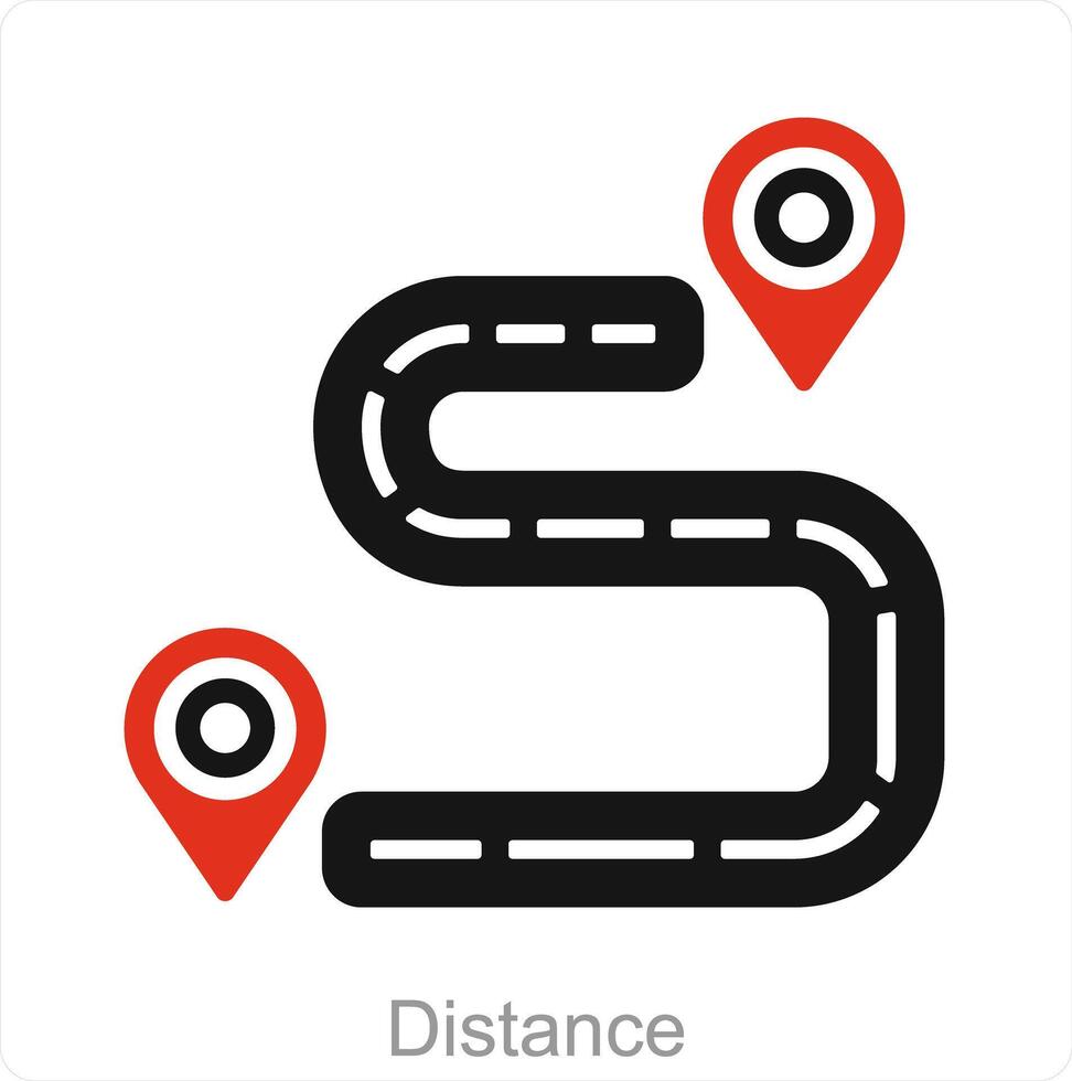 Distance and location icon concept vector