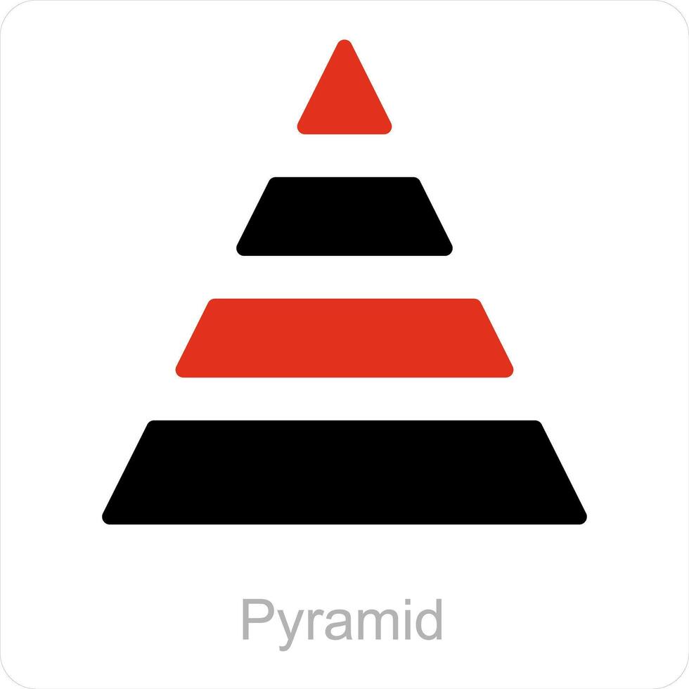 Pyramid and diagram icon concept vector