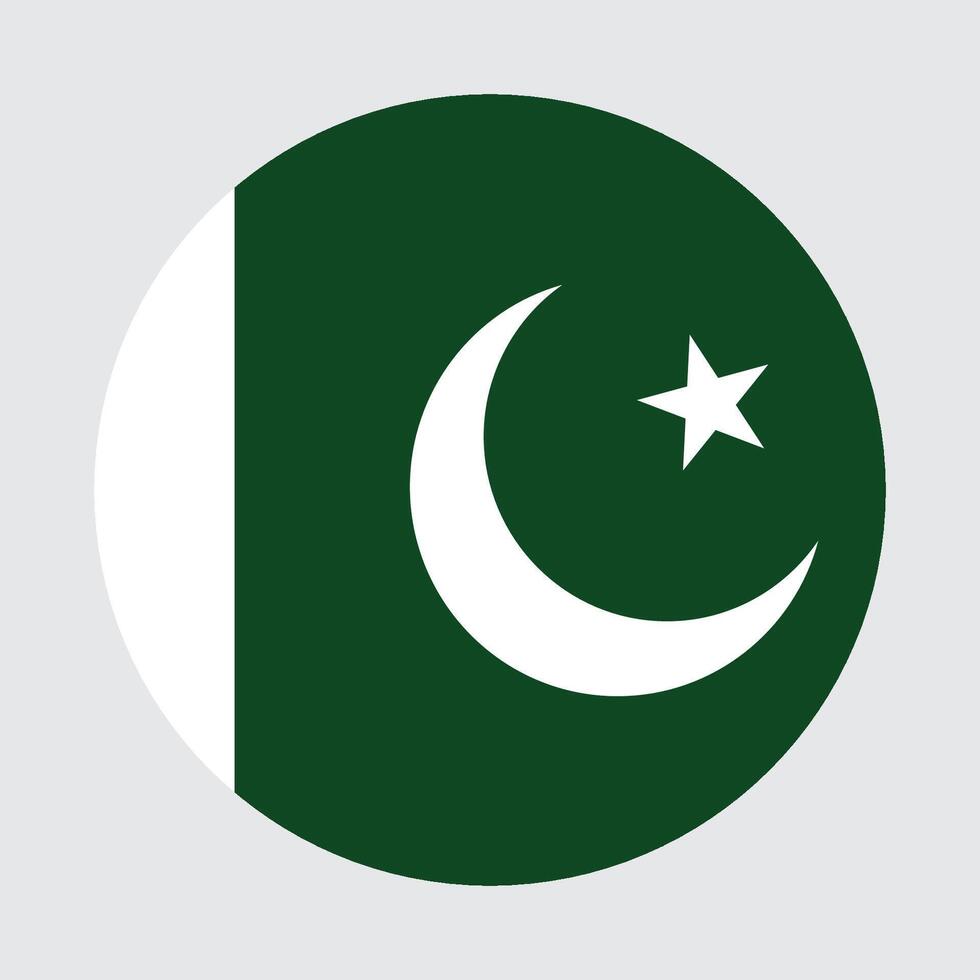 Simple National Pakistan flag in circle shape vector