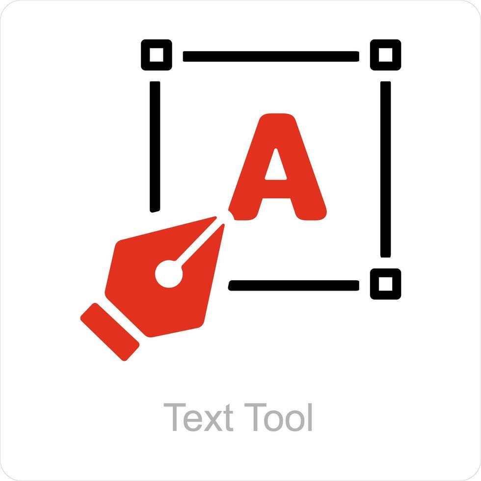 text tool and text box icon concept vector