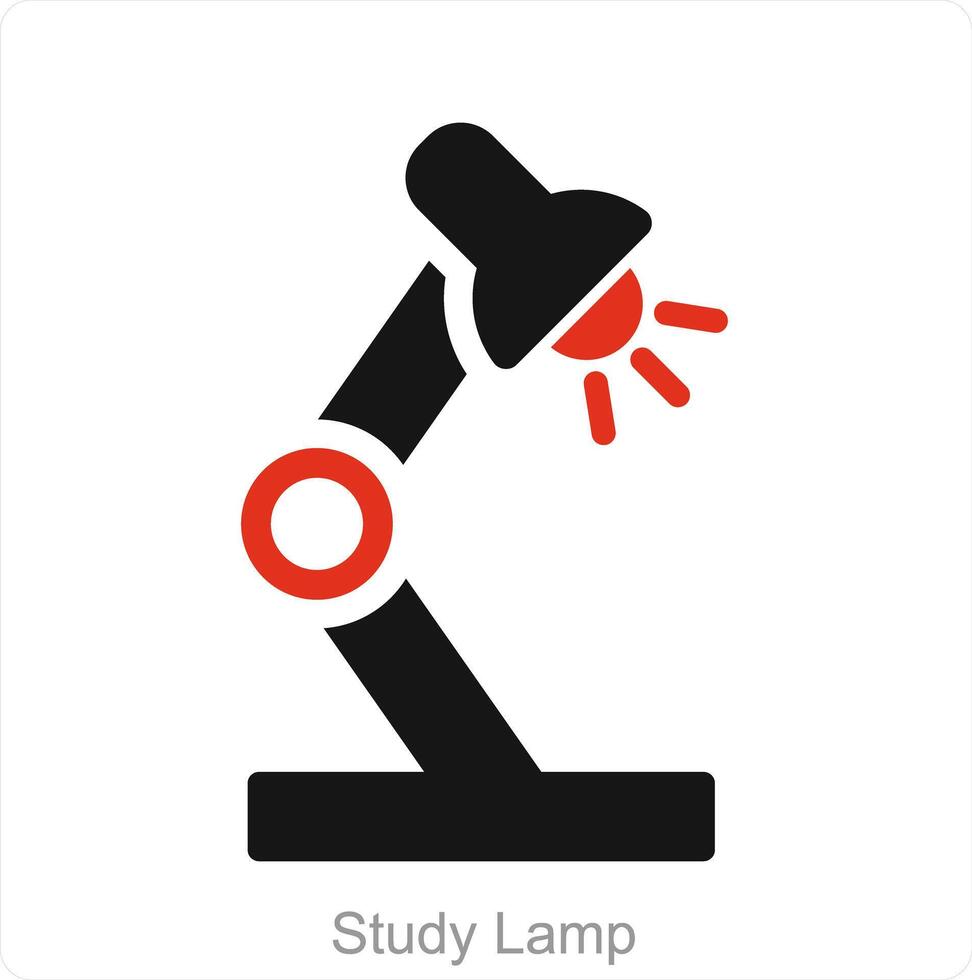 estudiar lámpara y lámpara icono concepto vector