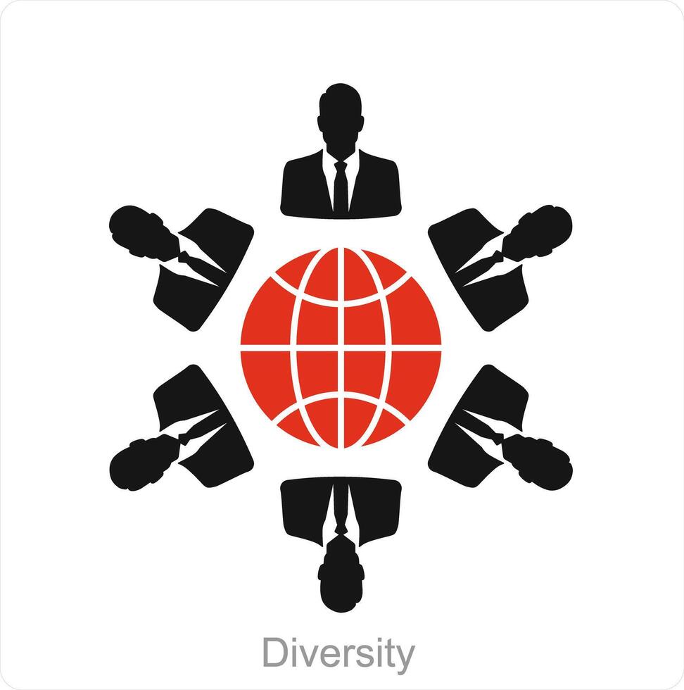 Diversity and combine icon concept vector
