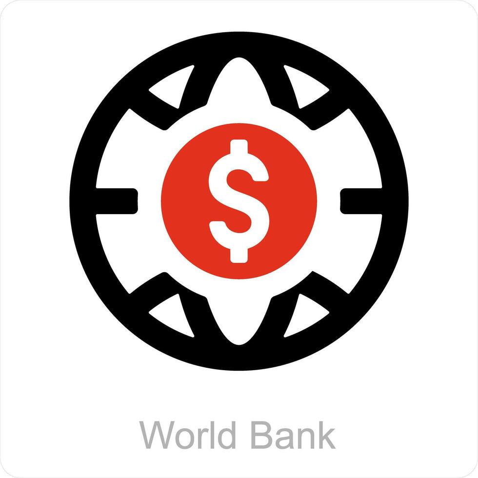 World Bank and global investment icon concept vector