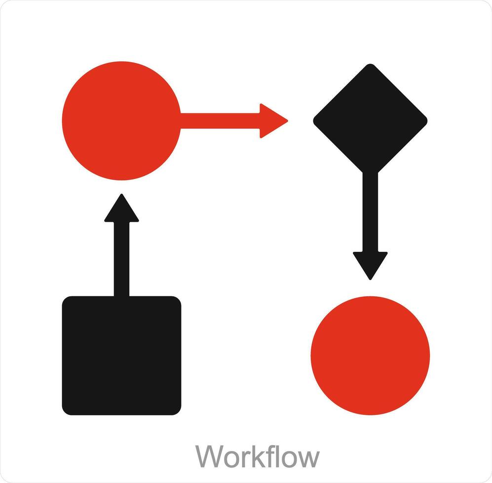 Workflow and implementation icon concept vector