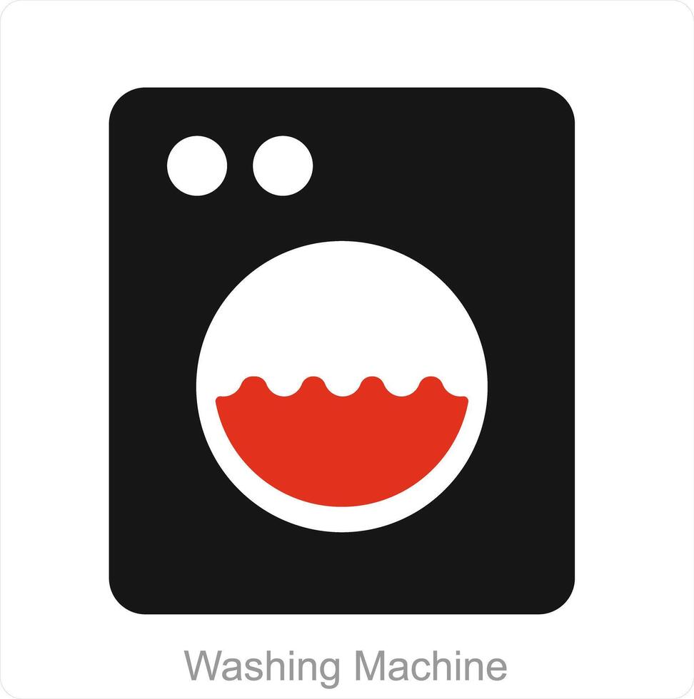Lavado máquina y máquina icono concepto vector