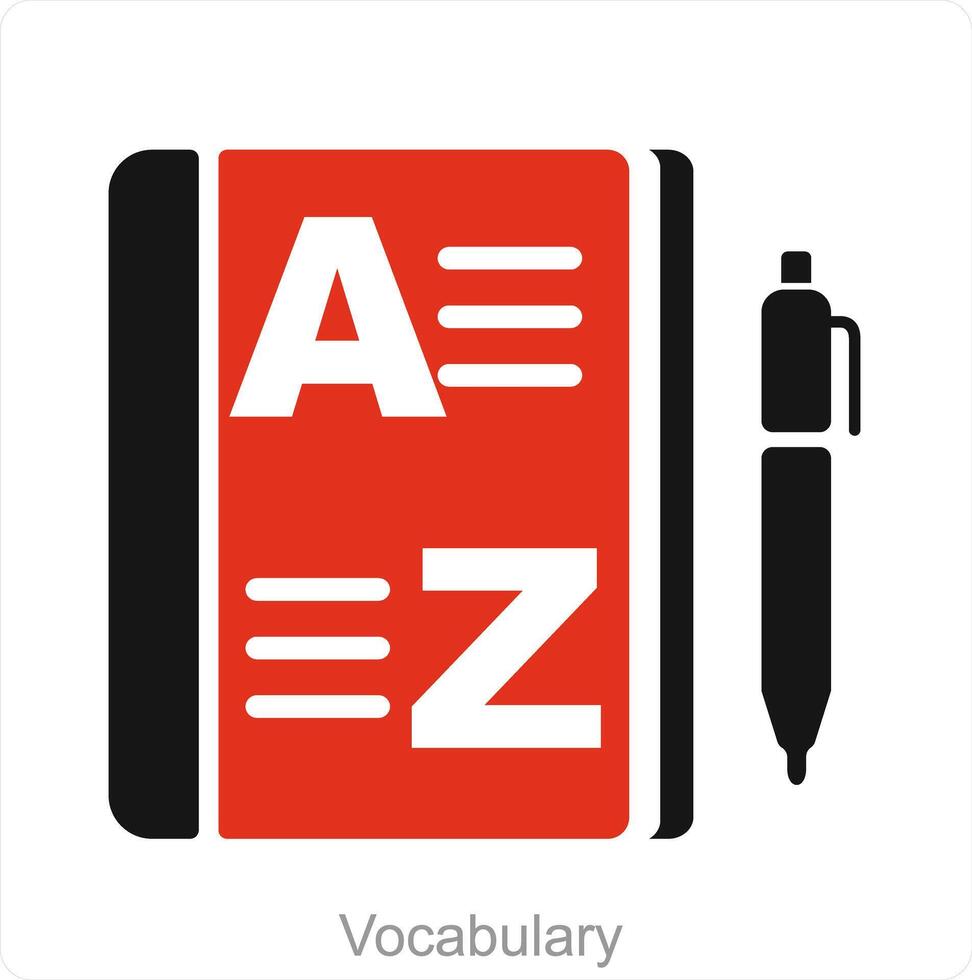 Vocabulary and language icon concept vector