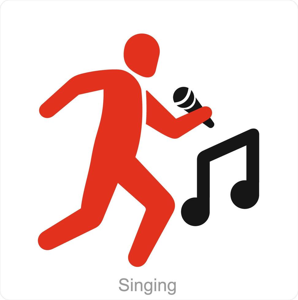 Singing and man icon concept vector