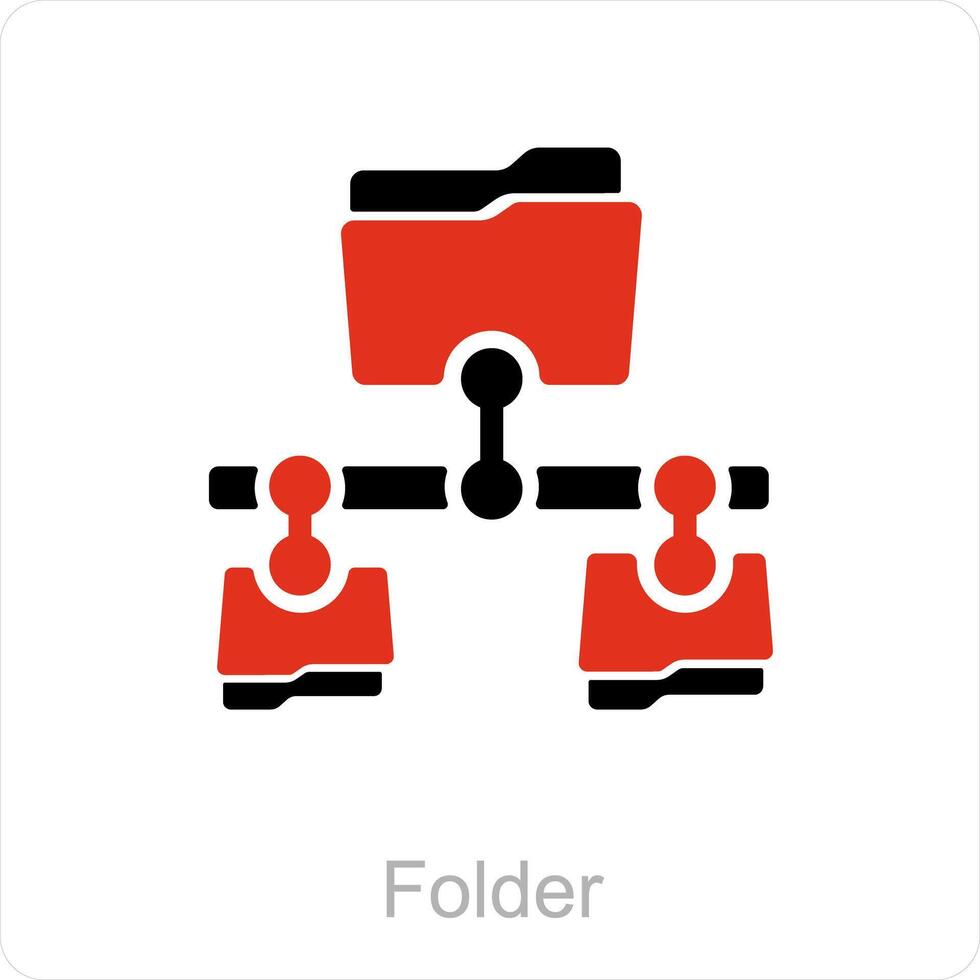 Folder and document icon concept vector