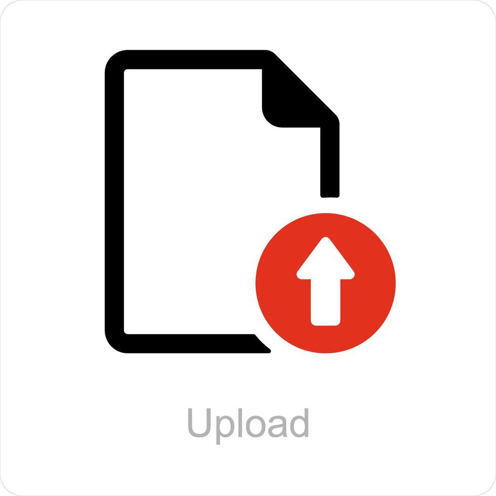 upload and data icon concept vector