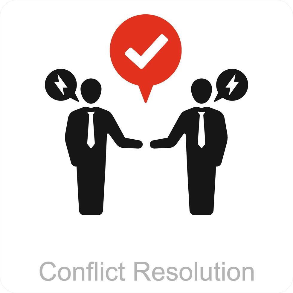 Conflict Resolution and violence icon concept vector