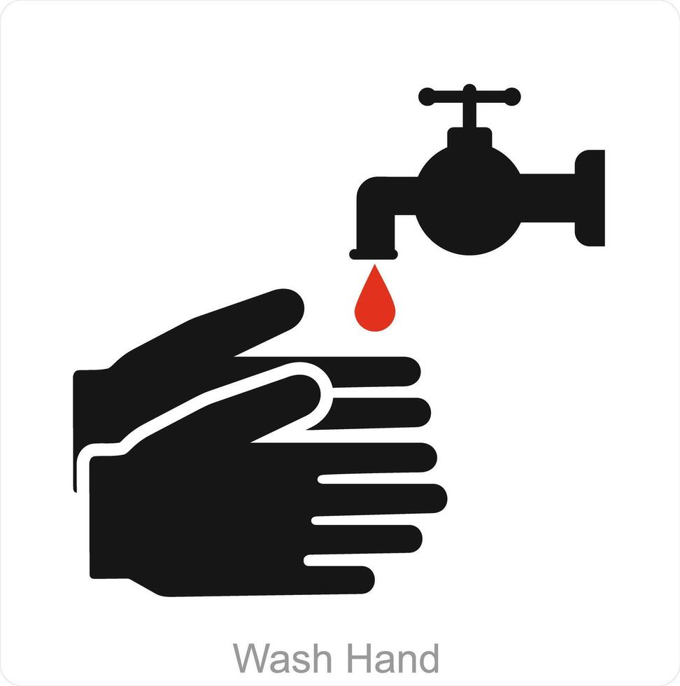 Wash Hand and cleaning icon concept vector