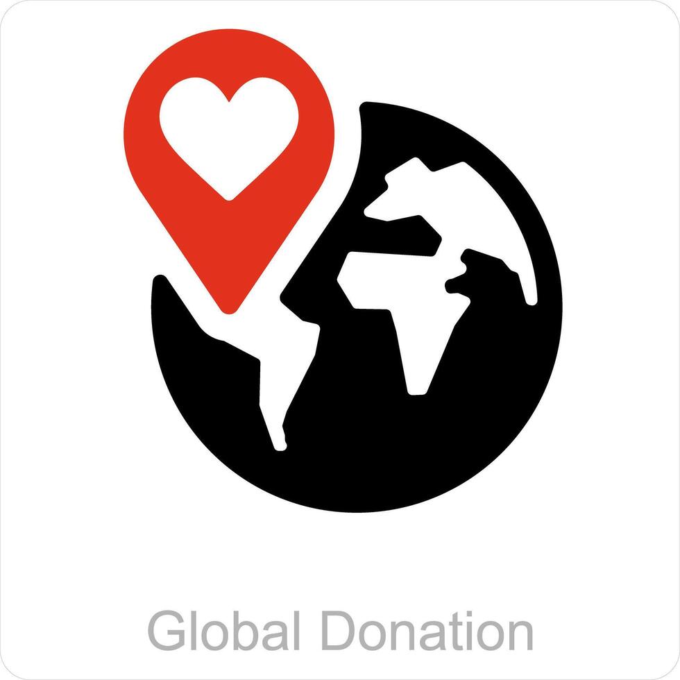 global donación y recaudación de fondos icono concepto vector