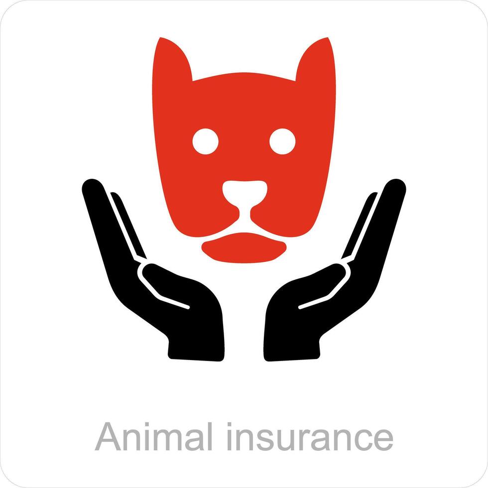 Animal Insurance and car icon concept vector