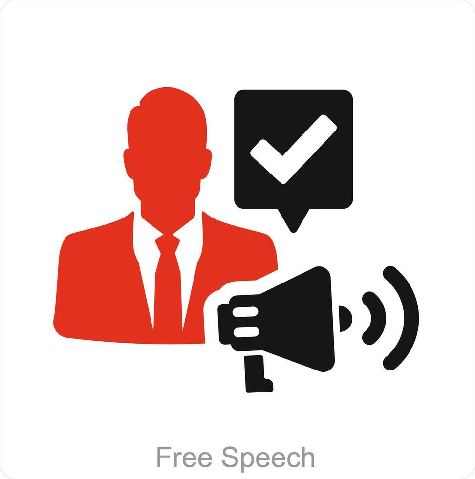 Free Speech and speech icon concept vector