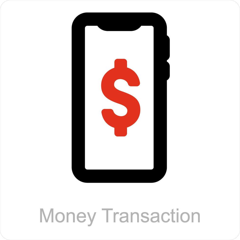 Money Transaction and mobile payment icon concept vector