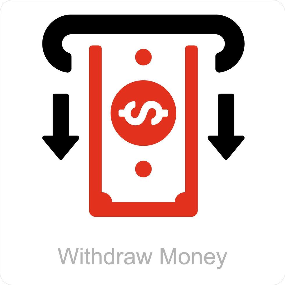Withdraw Money and atm card icon concept vector