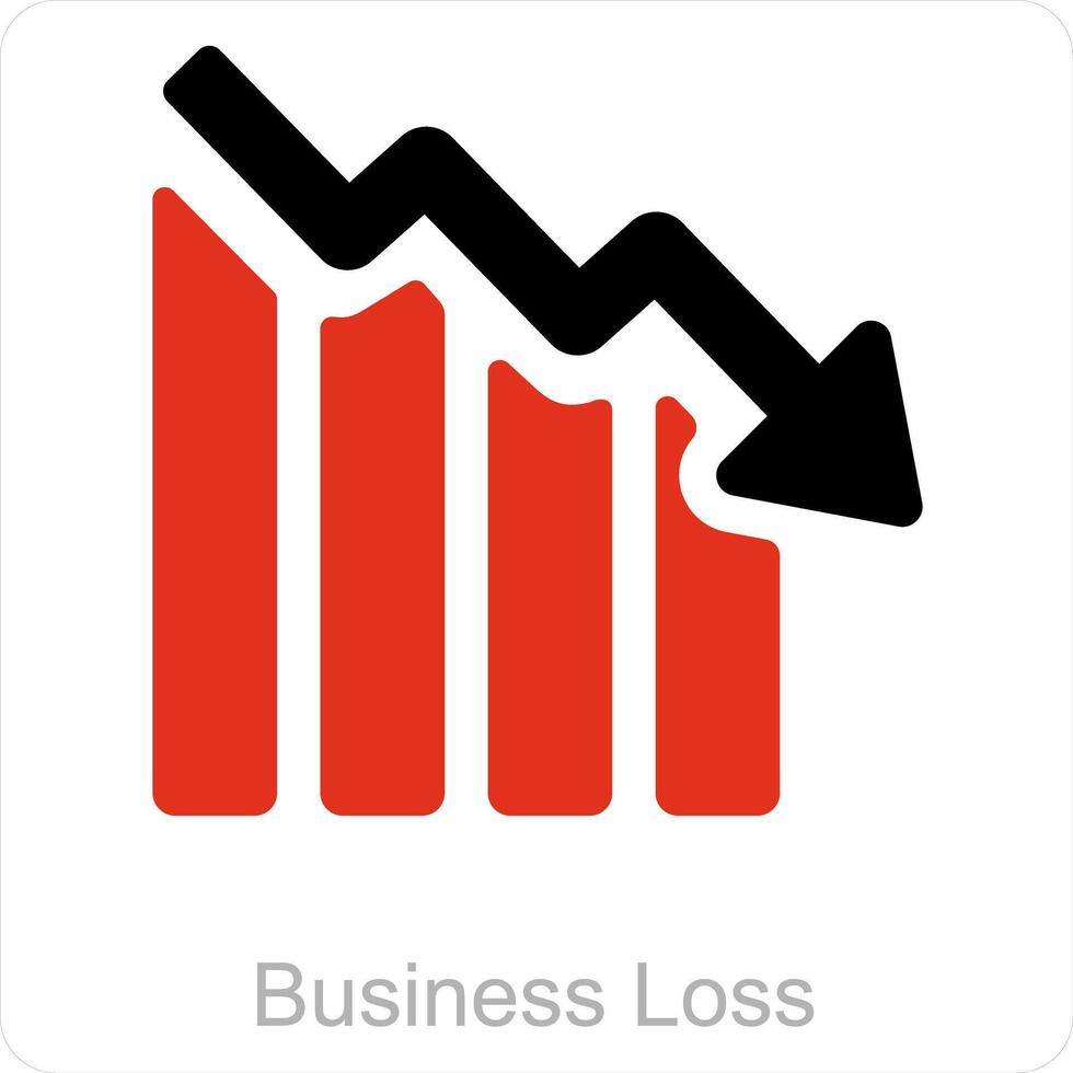 Business Loss and diagram icon concept vector