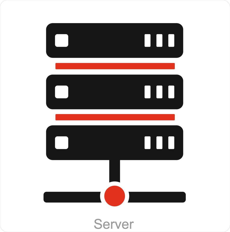 servidor y datos icono concepto vector