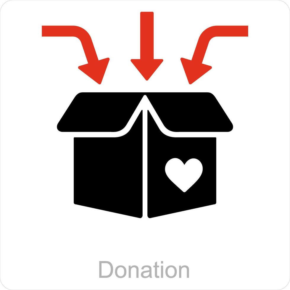 donación y compartir icono concepto vector
