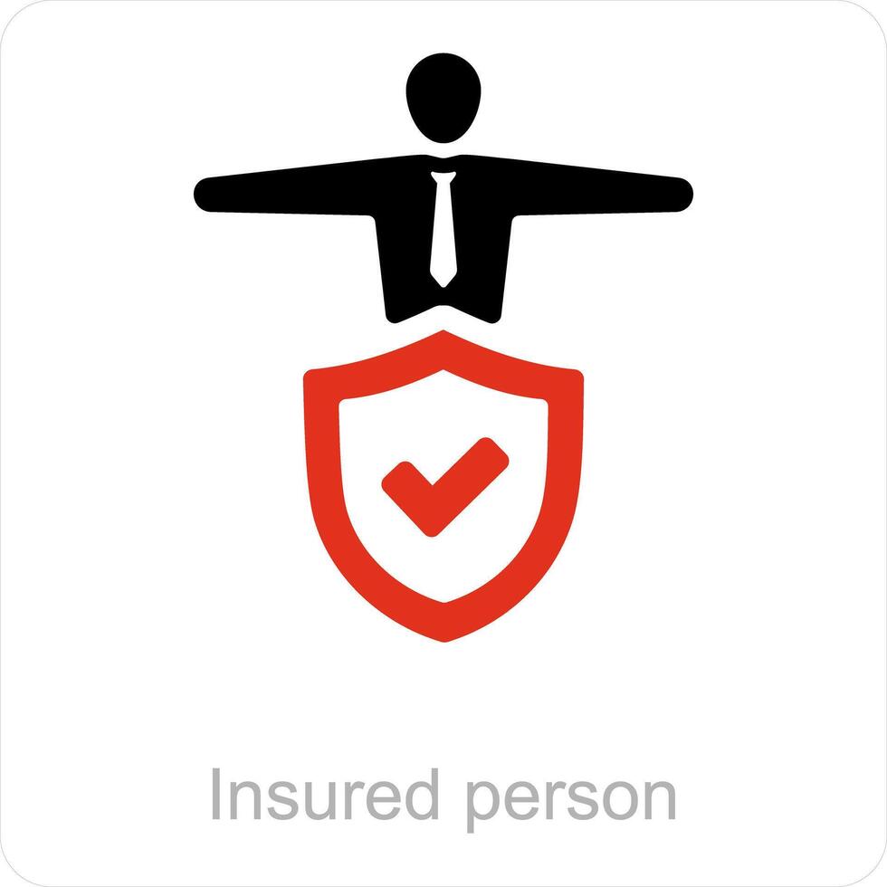 Insured Person and shield icon concept vector