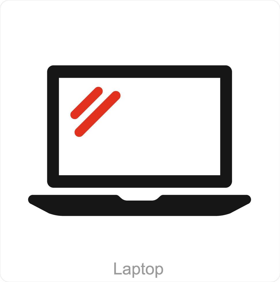 Laptop and screen icon concept vector
