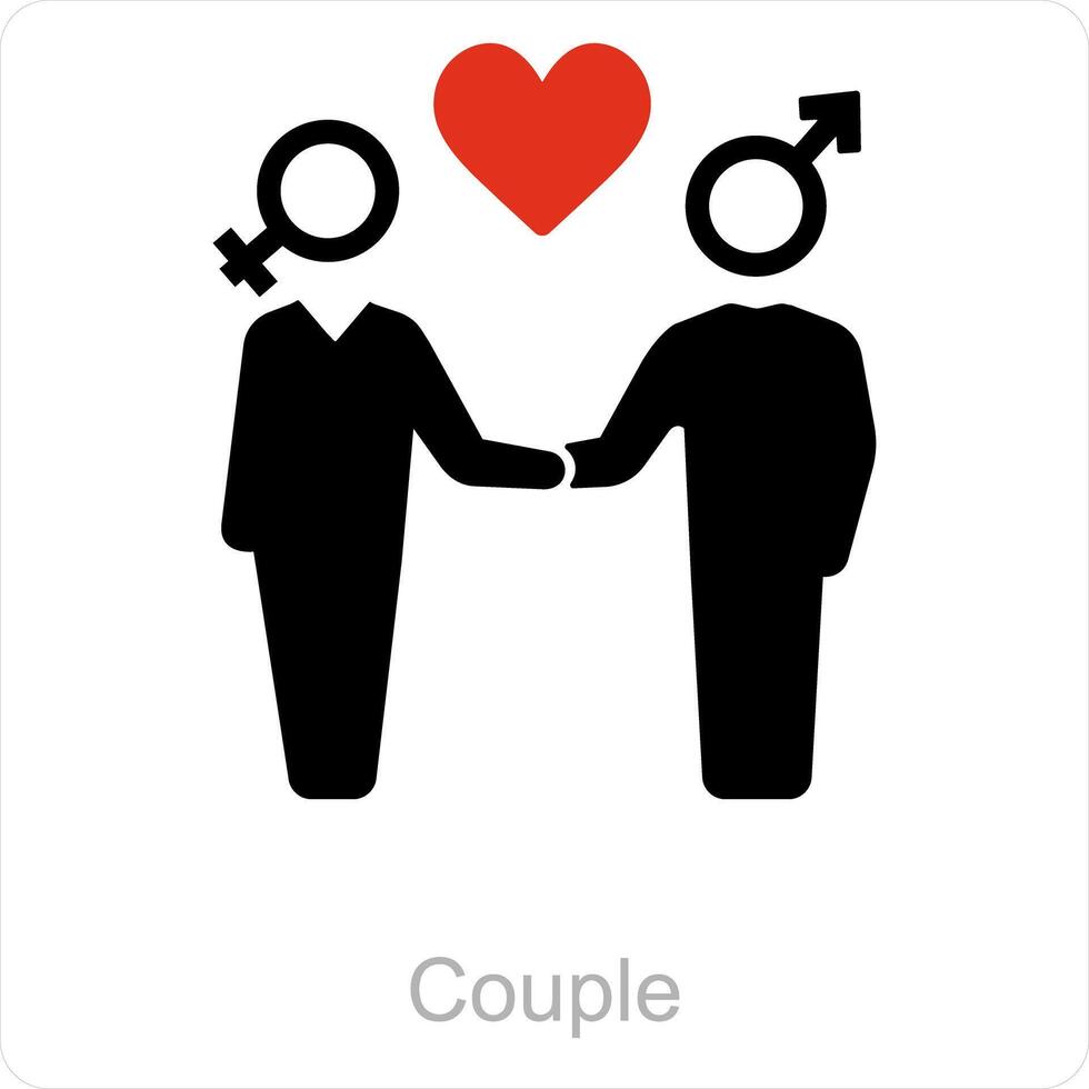 couple and Symbol icon concept vector