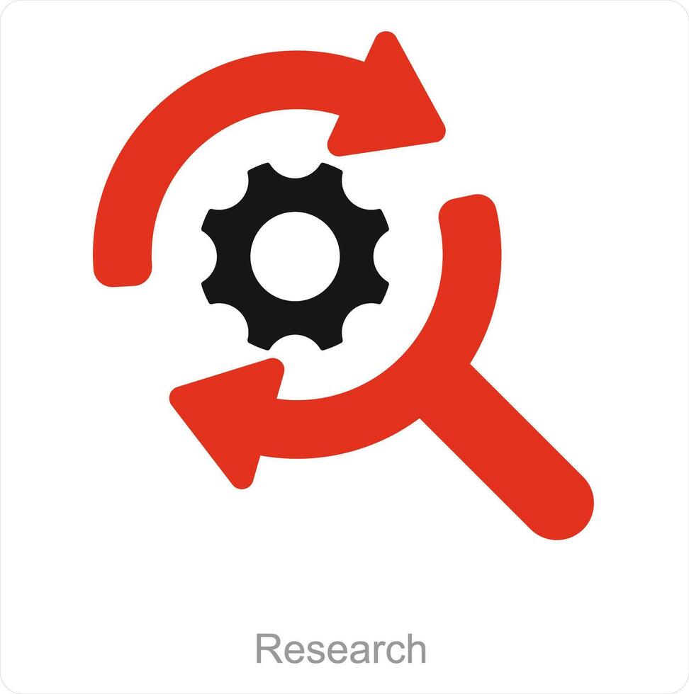 Research and find icon concept vector