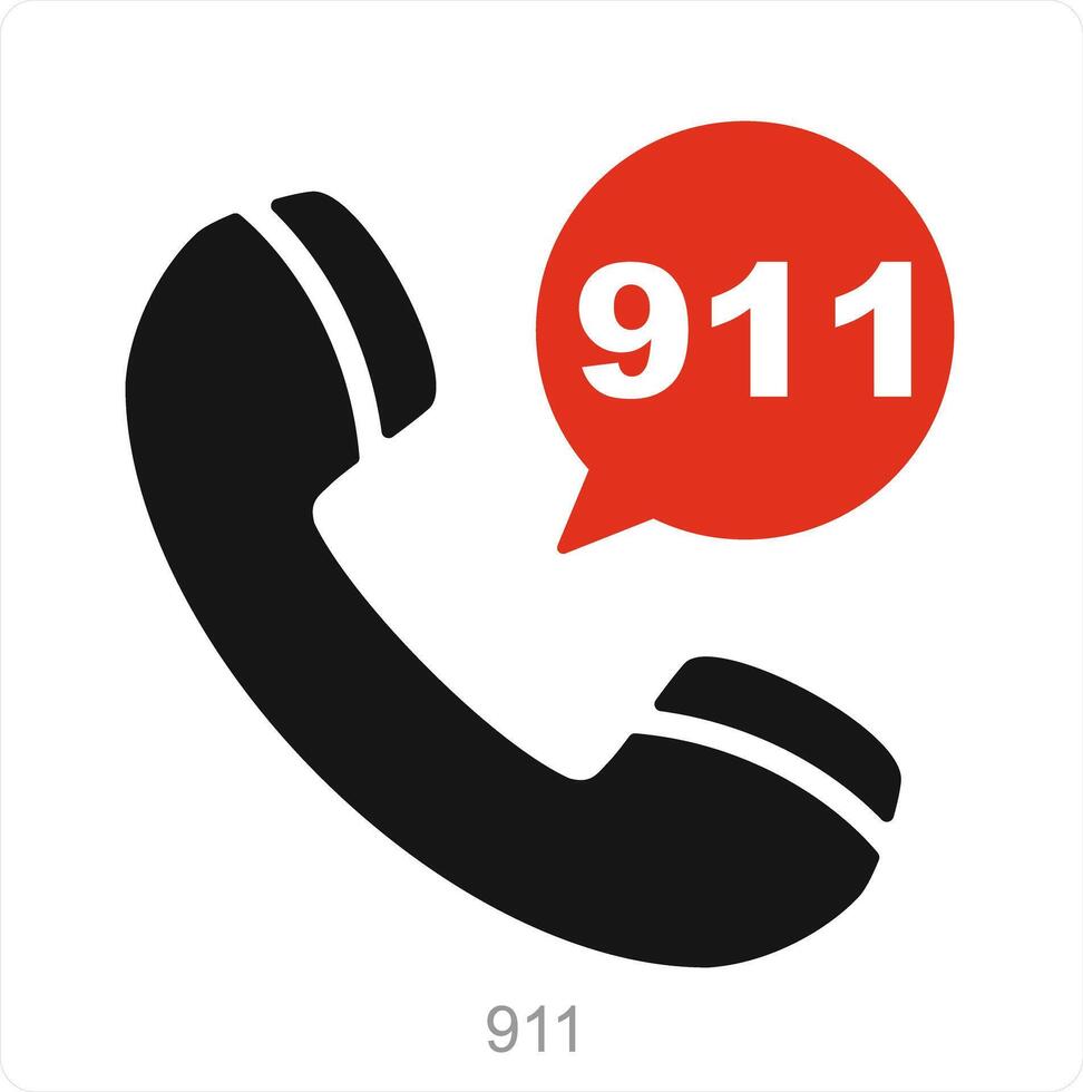 911 and emergency icon concept vector