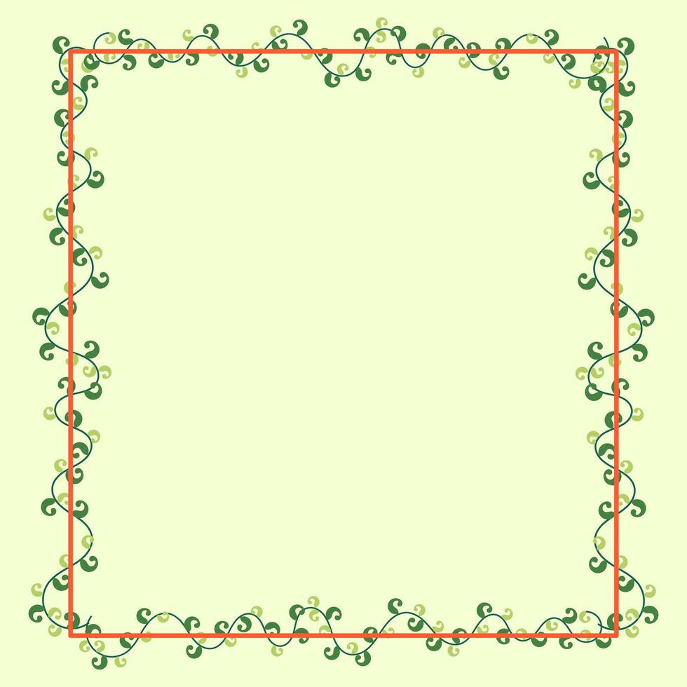 Square frame with creeper and green leaves vector