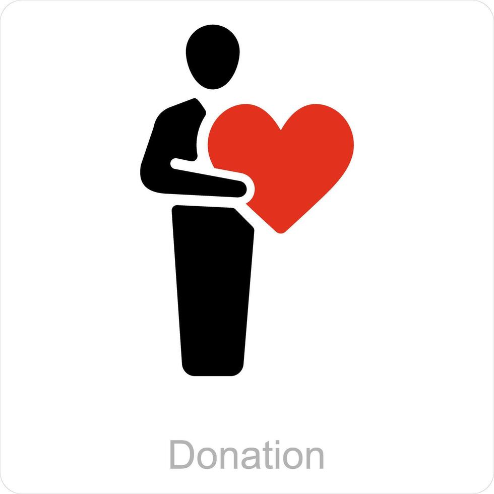 donación y compartir icono concepto vector