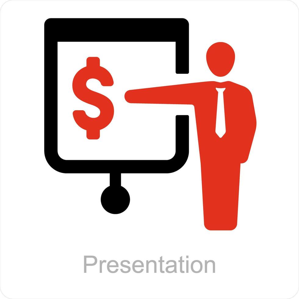 Presentation and finance icon concept vector