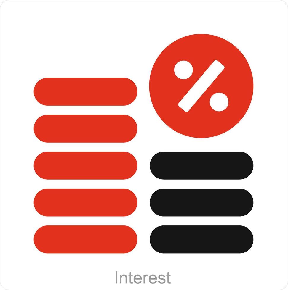 Interest and cash icon concept vector