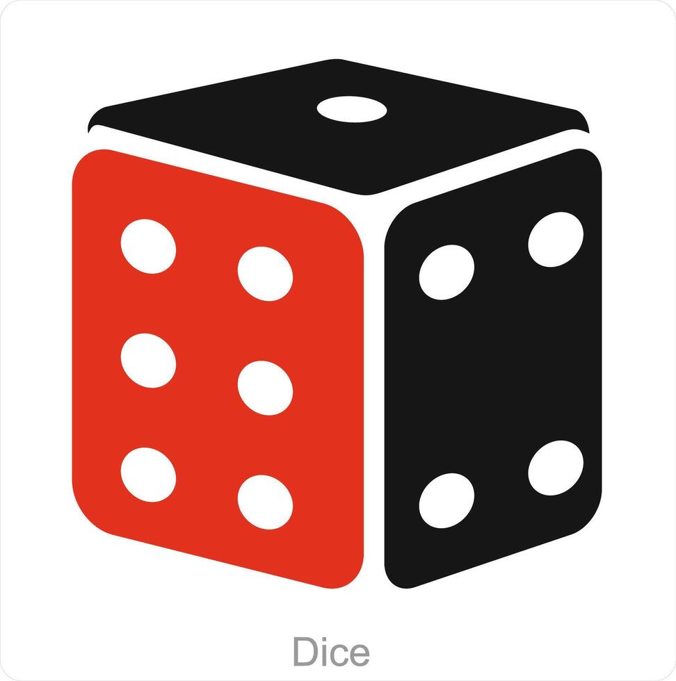 Dice and square icon concept vector