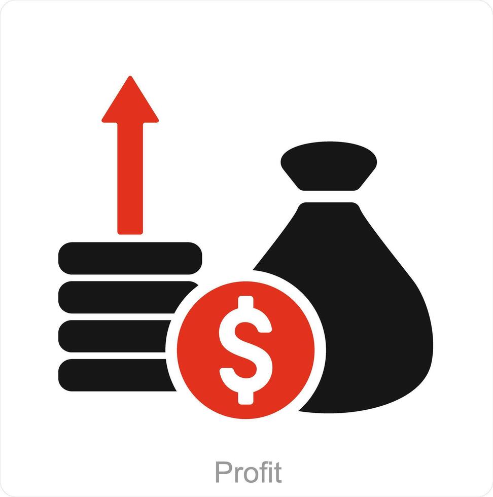 Profit and money icon concept vector