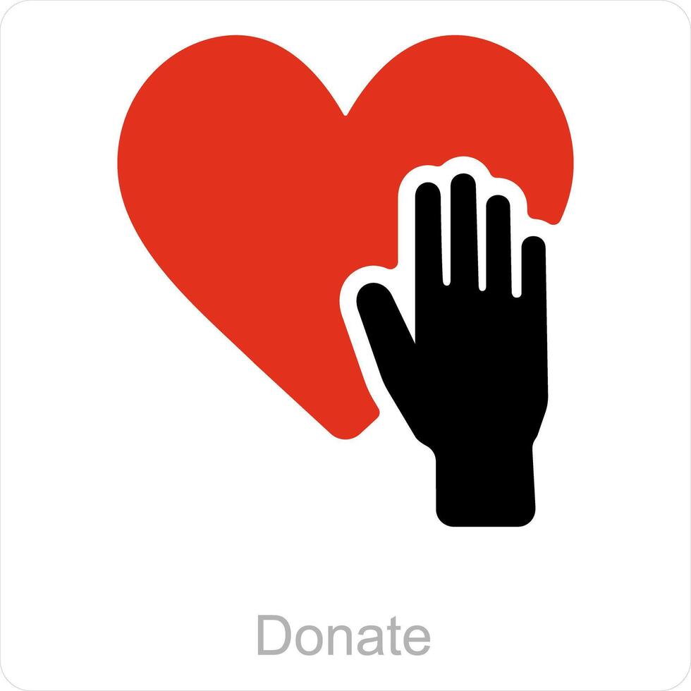 Donate and Help icon concept vector