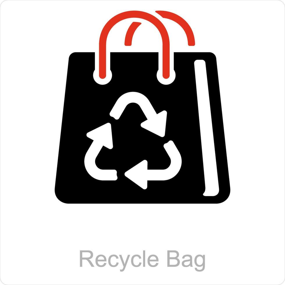 reciclar bolso y paño icono concepto vector