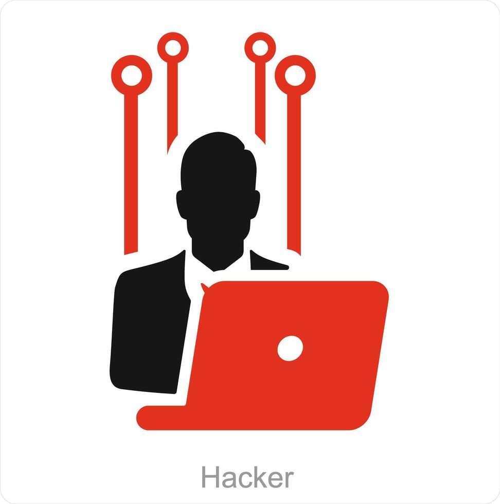 hacker y cortar a tajos icono concepto vector