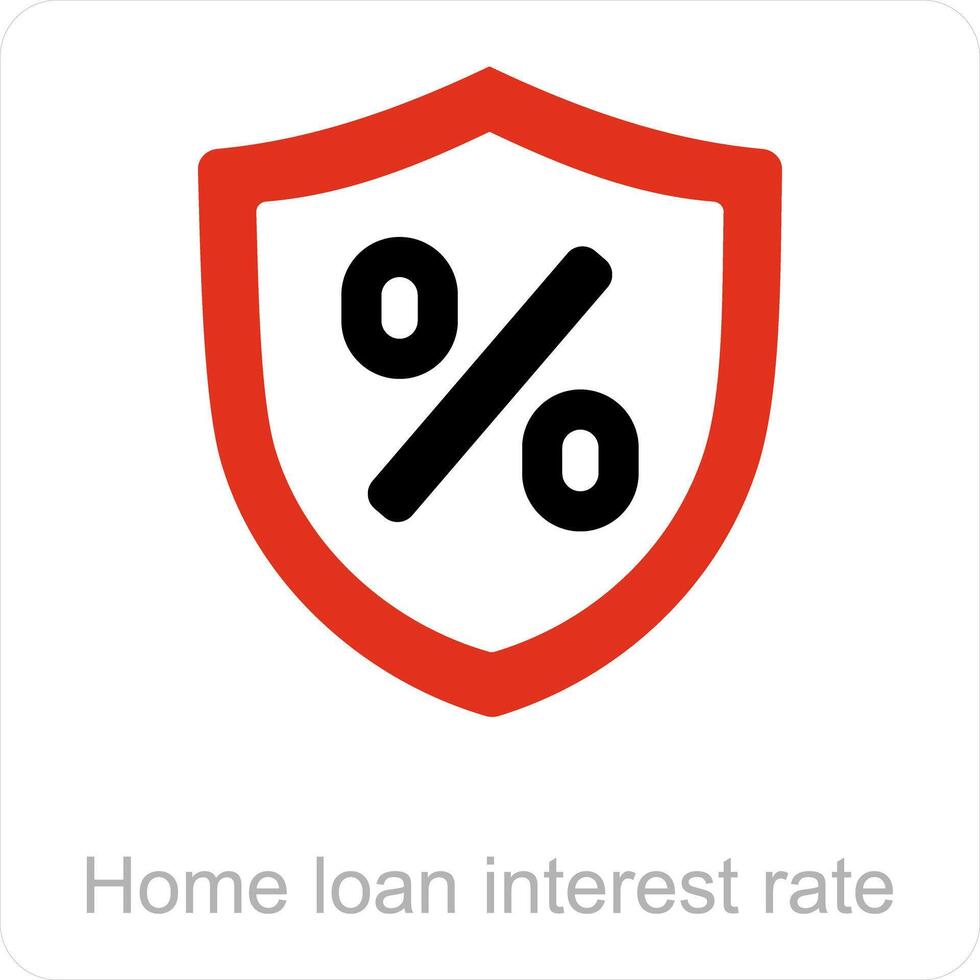 Home loan interest rate and loan icon concept vector