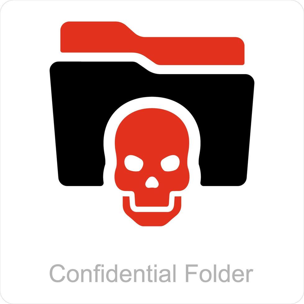 Confidential Folder and Folder icon concept vector
