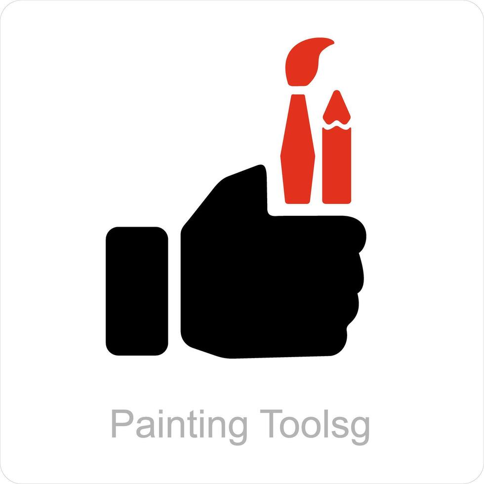 painting tools and brush icon concept vector