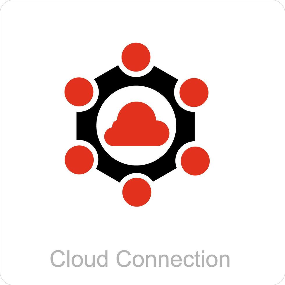 cloud connection and Big data icon concept vector