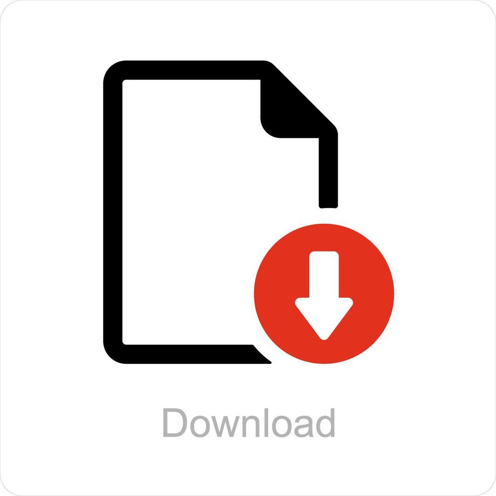 download and document icon concept vector