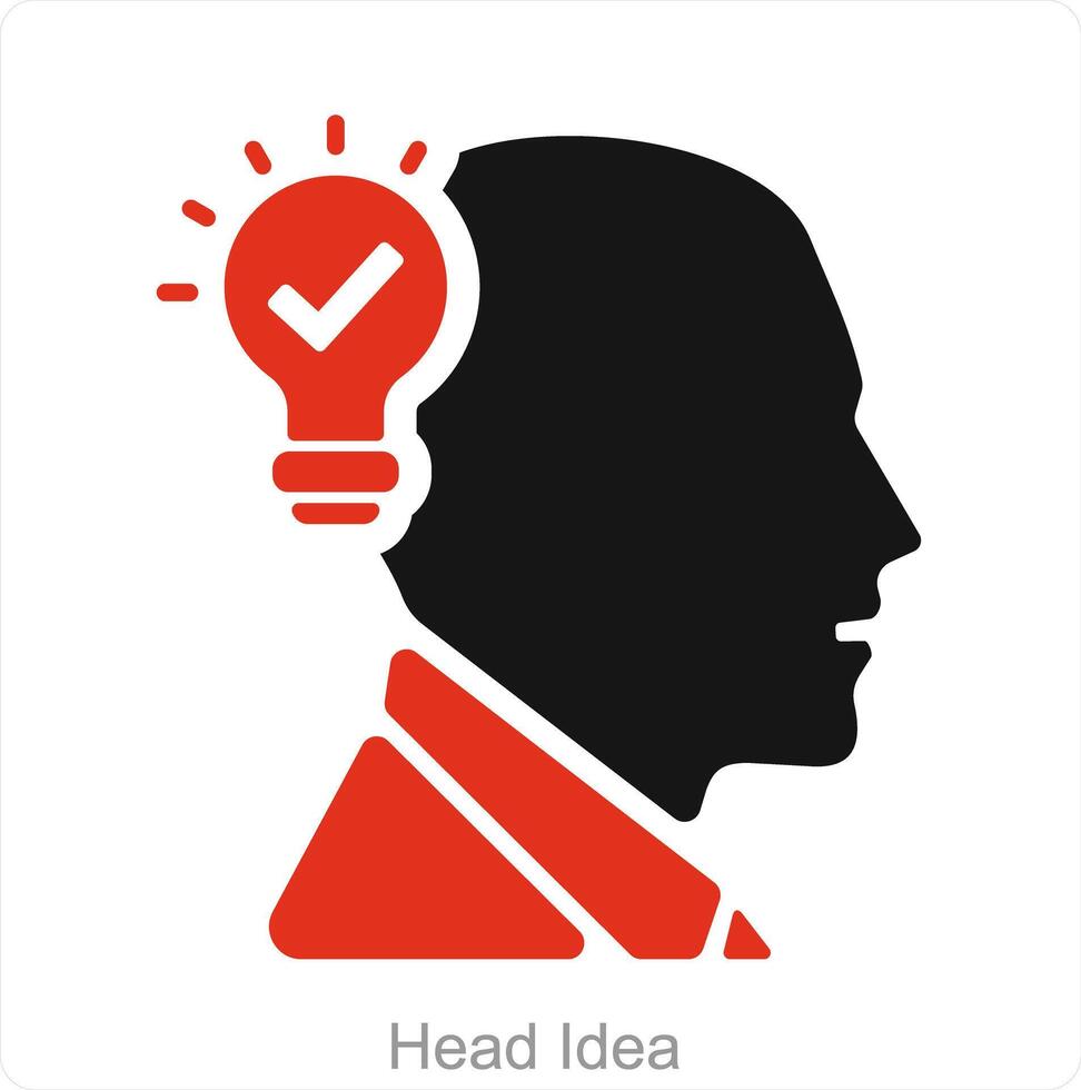 Head Idea and idea icon concept vector