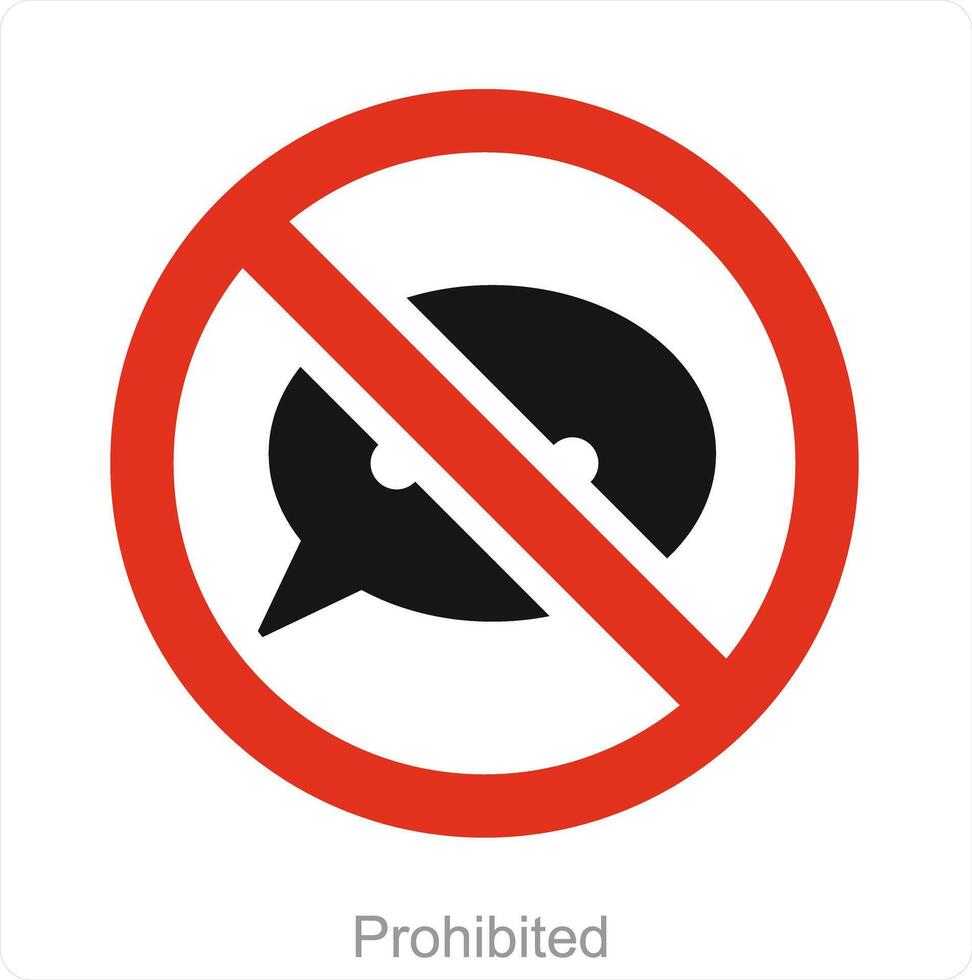 Prohibited and blocked message icon concept vector