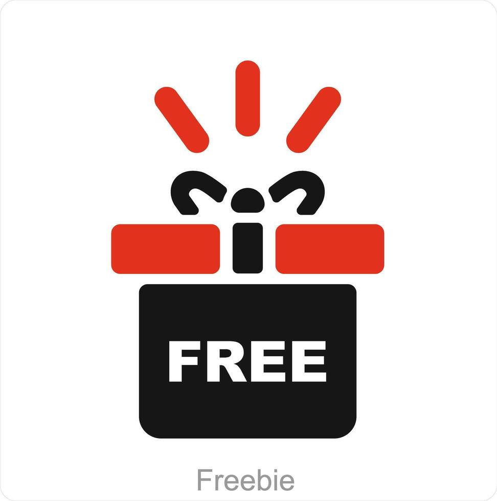 Freebie and free icon concept vector