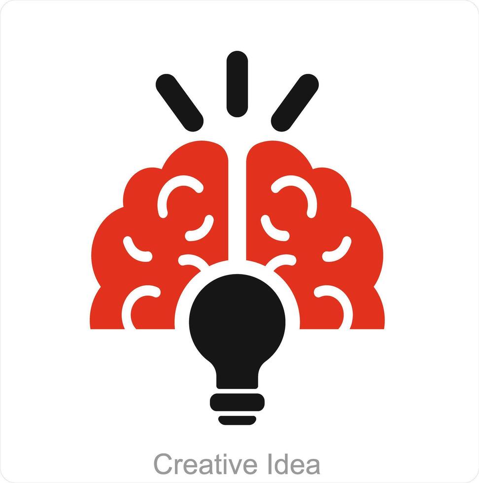 creativo idea y idea icono concepto vector