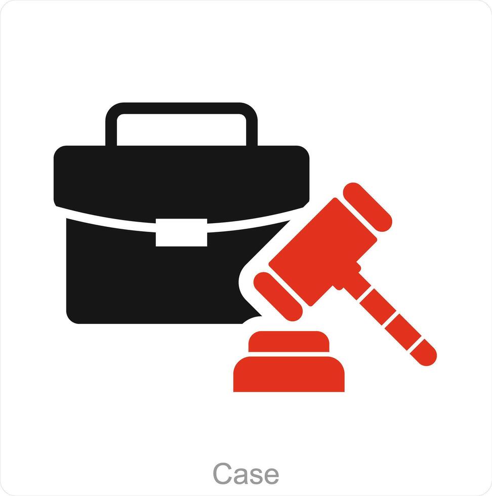 caso y oficina bolso icono concepto vector
