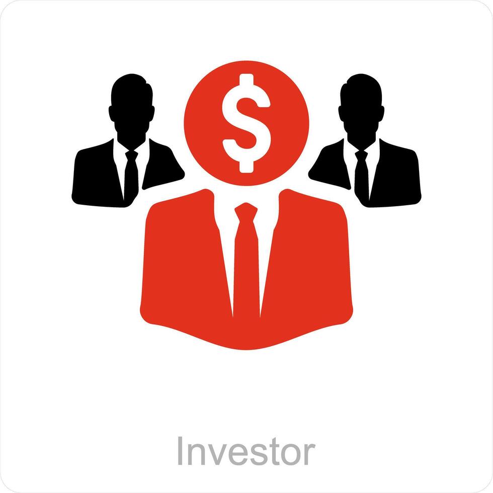 Investor and share market icon concept vector